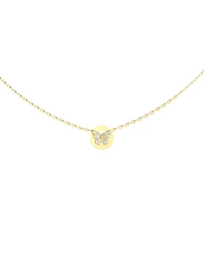 GUESS 16-18 Inch Borboleta Coin Necklace